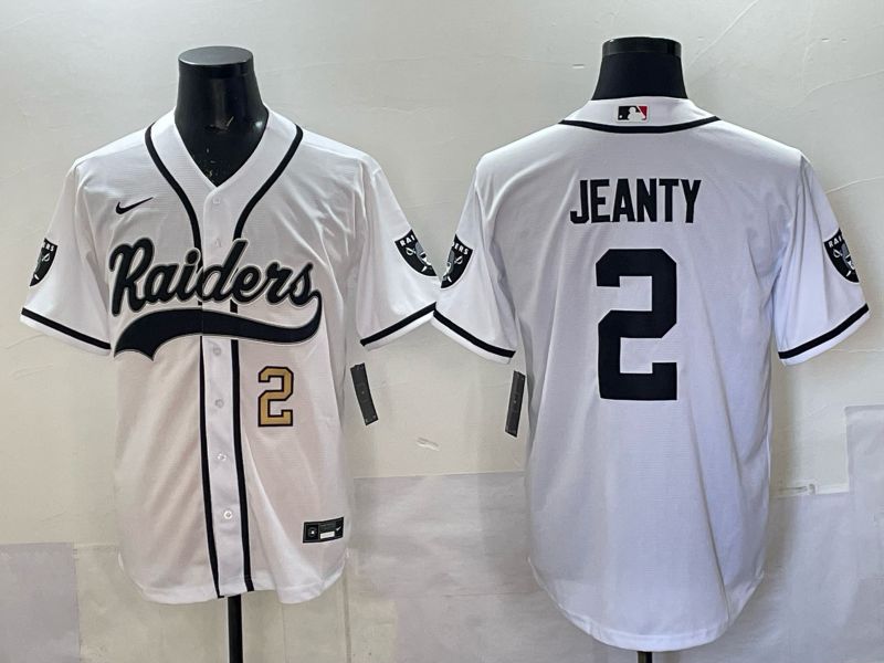Men 2025 Oakland Raiders #2 Jeanty white 3th generation Joint Name Nike Limited NFL Jersey style 003
